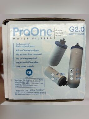 ProOne G2.0 5-Inch Gravity Water Filter Replacement NIB